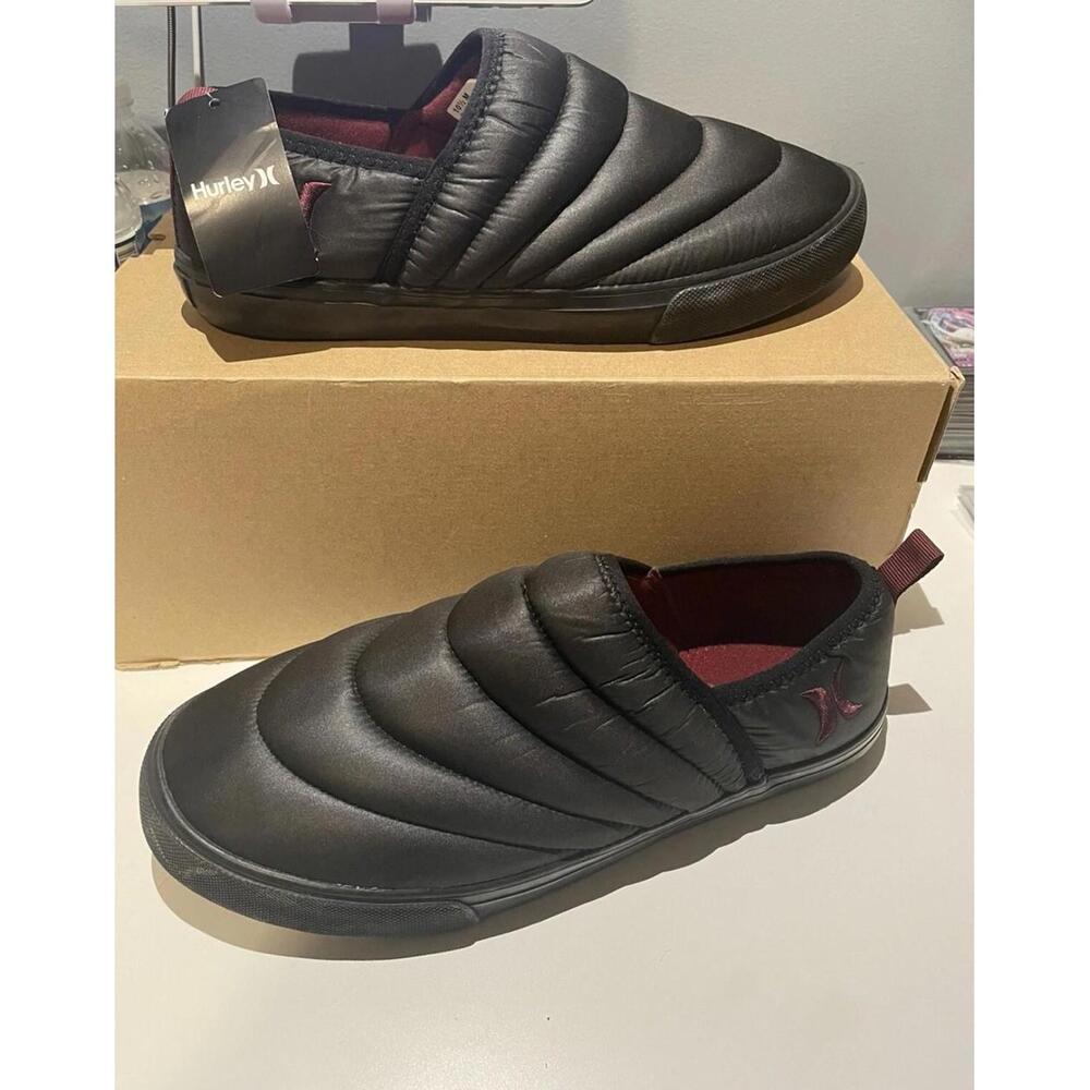 Hurley Puff Chukka Puffy Slip On Shoes Loafers Men's Sz 8.5 NWT Black/burgundy - Picture 4 of 6